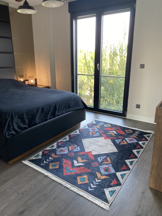 Printed velvet rug