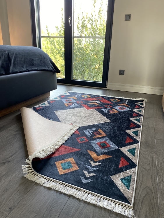 Printed velvet rug