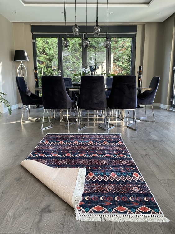 Printed velvet rug