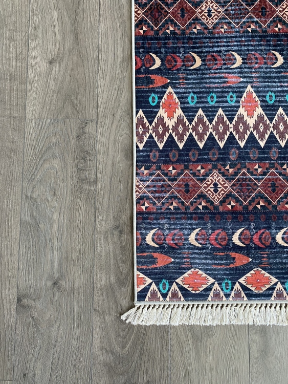 Printed velvet rug