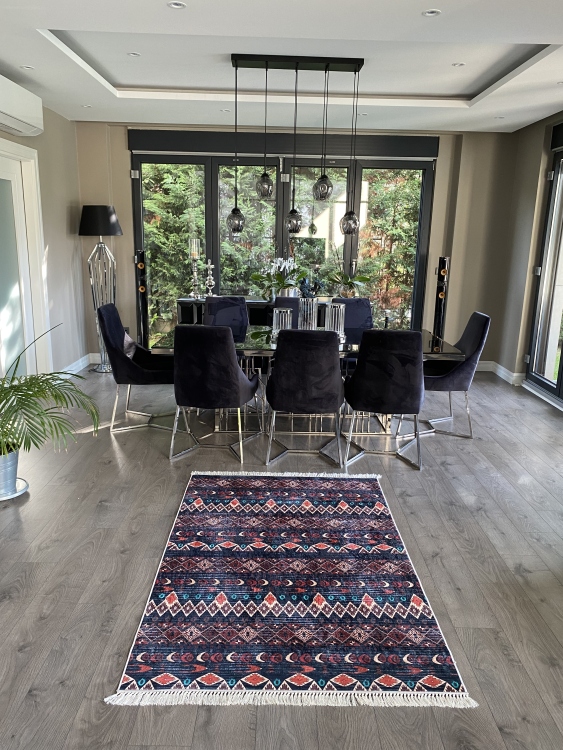Printed velvet rug