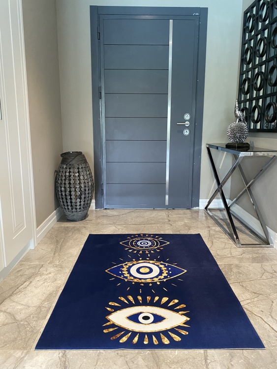 Printed velvet rug