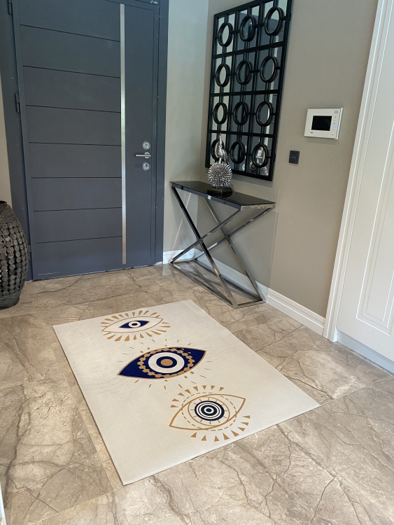 Printed velvet rug