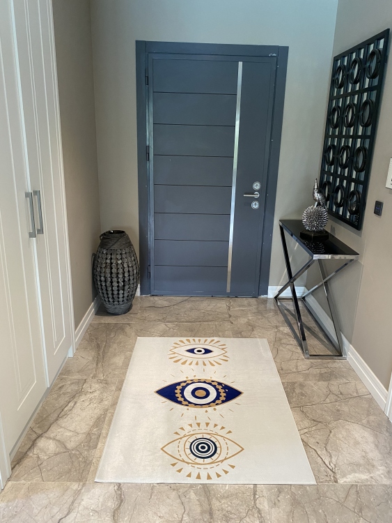 Printed velvet rug