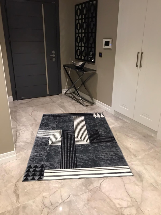 Printed velvet rug