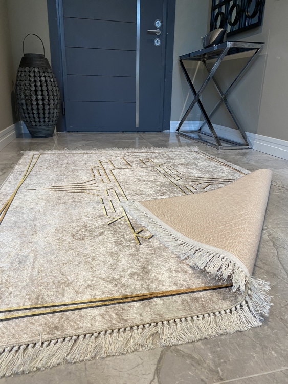 Printed velvet rug