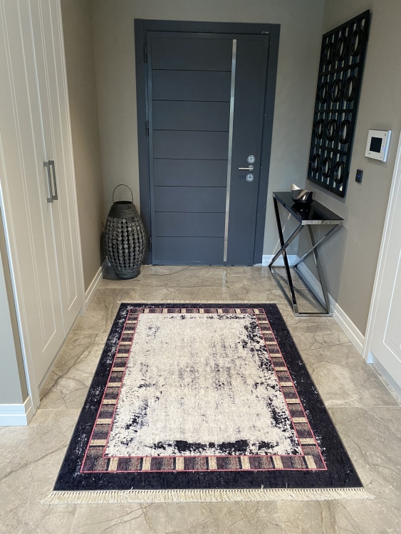 Printed velvet rug