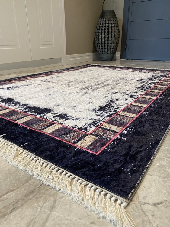 Printed velvet rug