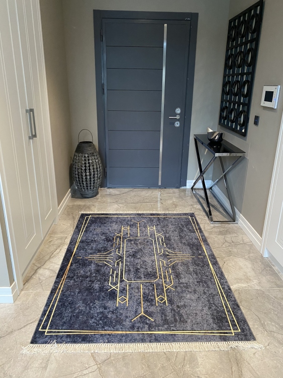 Printed velvet rug