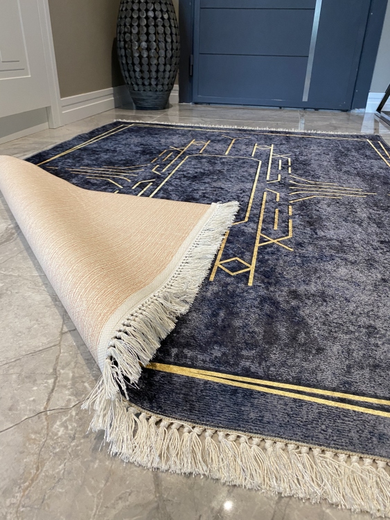 Printed velvet rug