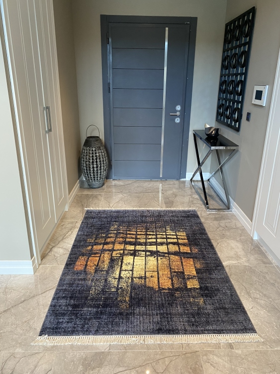 Printed velvet rug