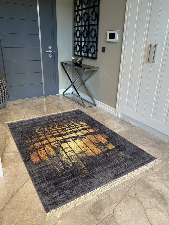 Printed velvet rug