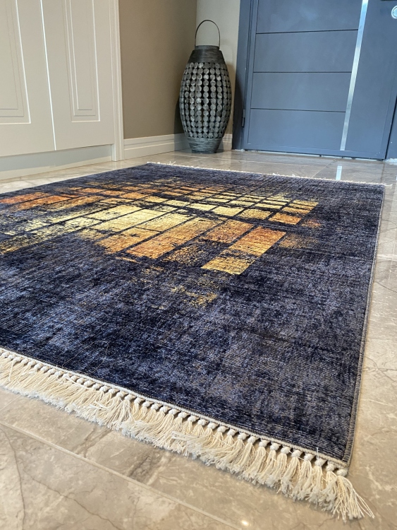 Printed velvet rug