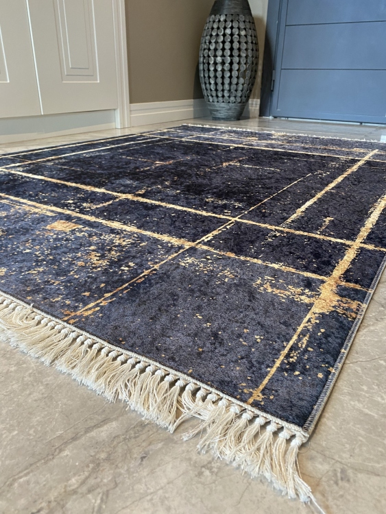 Printed velvet rug