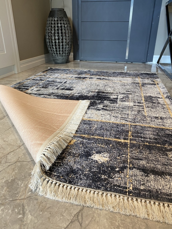 Printed velvet rug