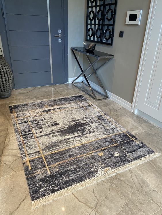 Printed velvet rug