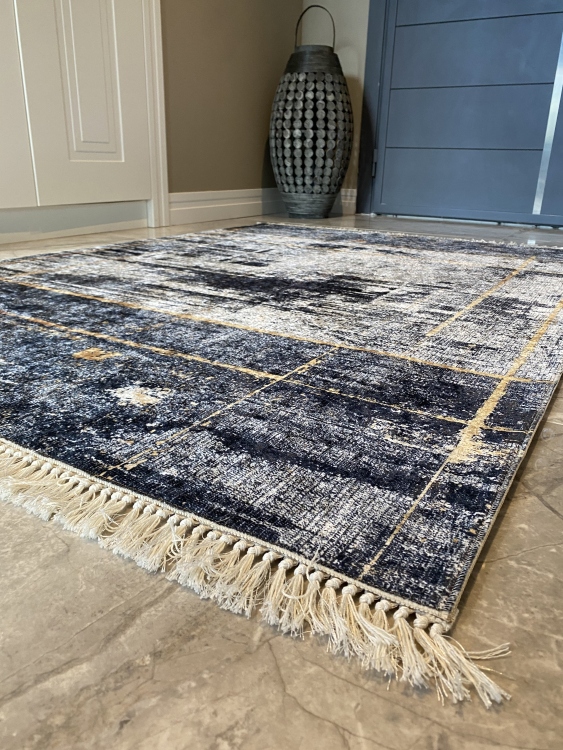 Printed velvet rug