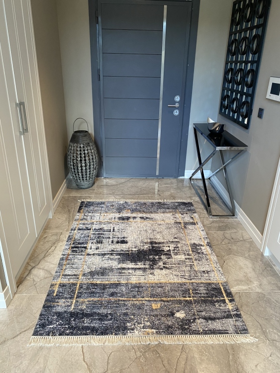 Printed velvet rug