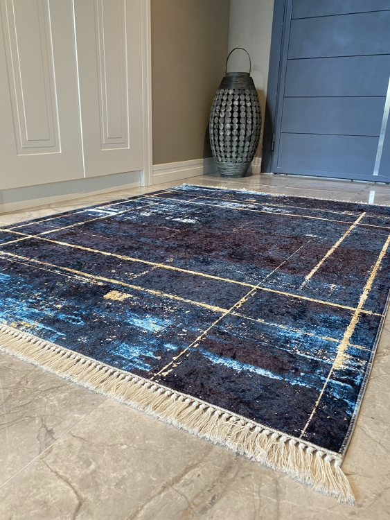 Printed velvet rug
