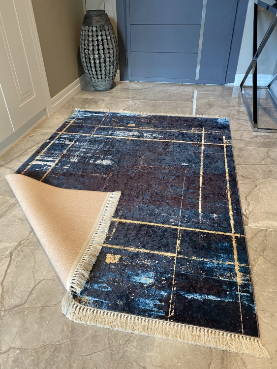 Printed velvet rug
