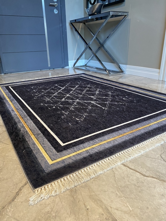 Printed velvet rug