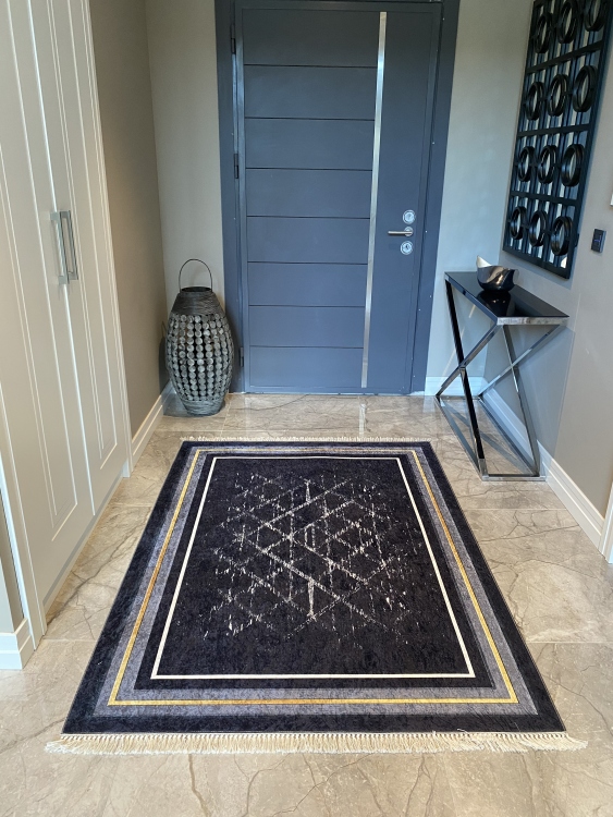 Printed velvet rug