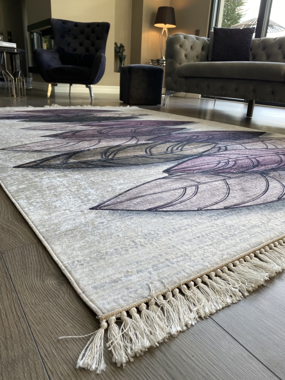 Printed velvet rug