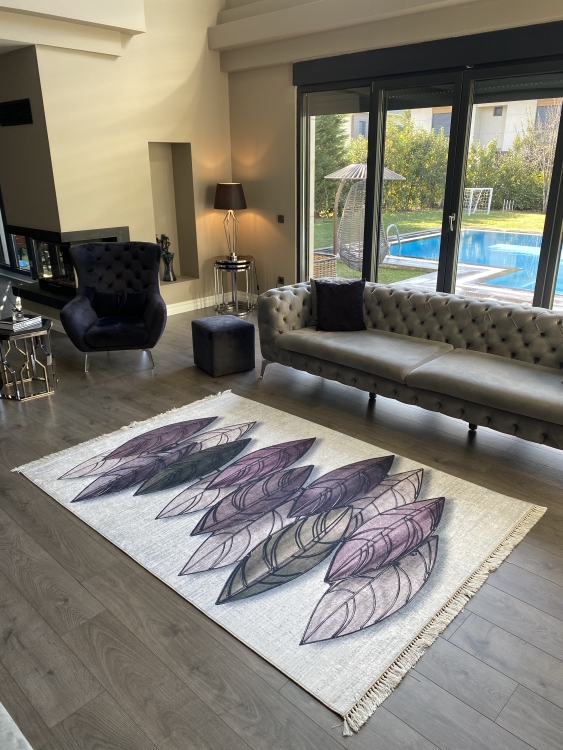 Printed velvet rug