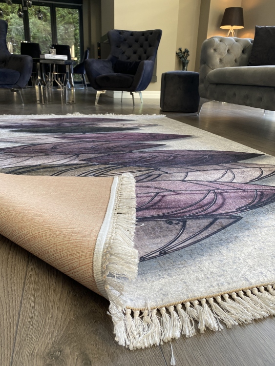 Printed velvet rug