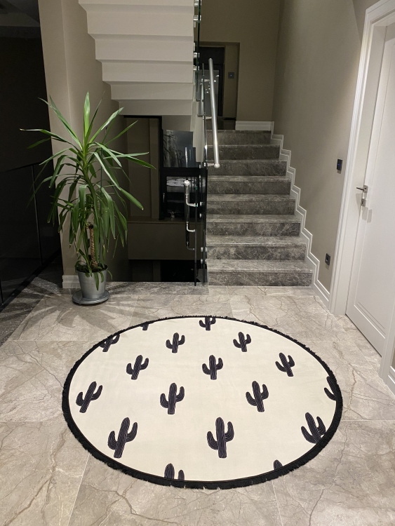 Printed velvet rug