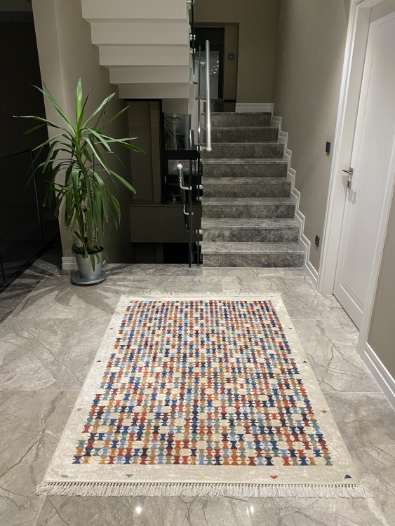 Printed velvet rug
