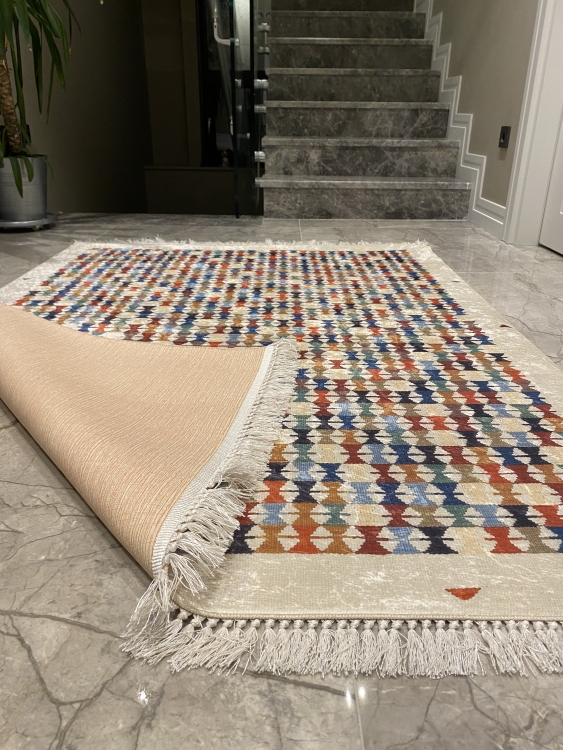 Printed velvet rug