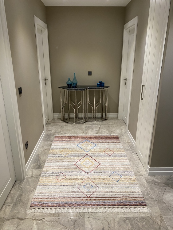 Printed velvet rug