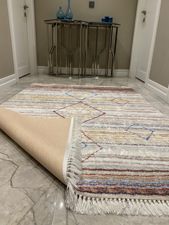 Printed velvet rug