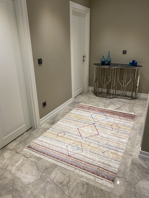Printed velvet rug