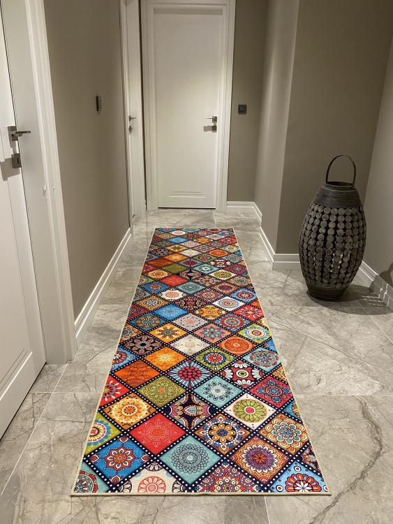 Printed velvet rug
