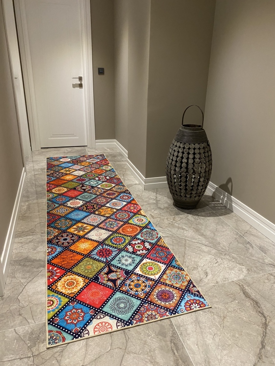 Printed velvet rug
