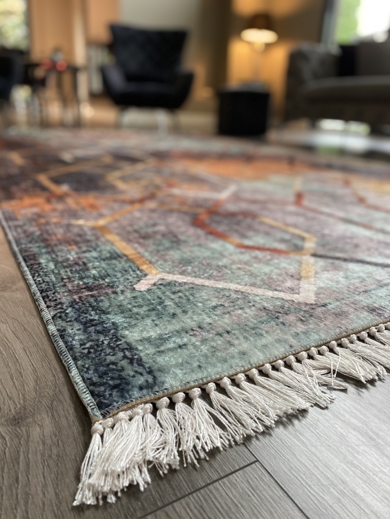 Printed velvet rug