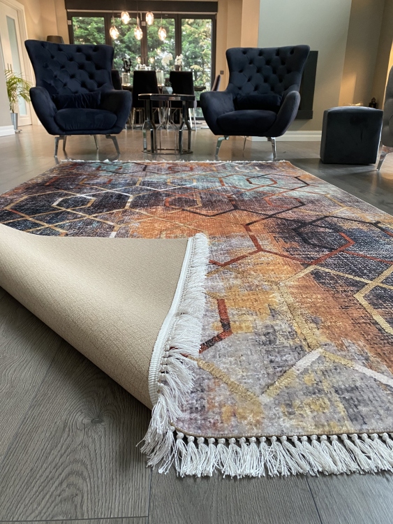 Printed velvet rug