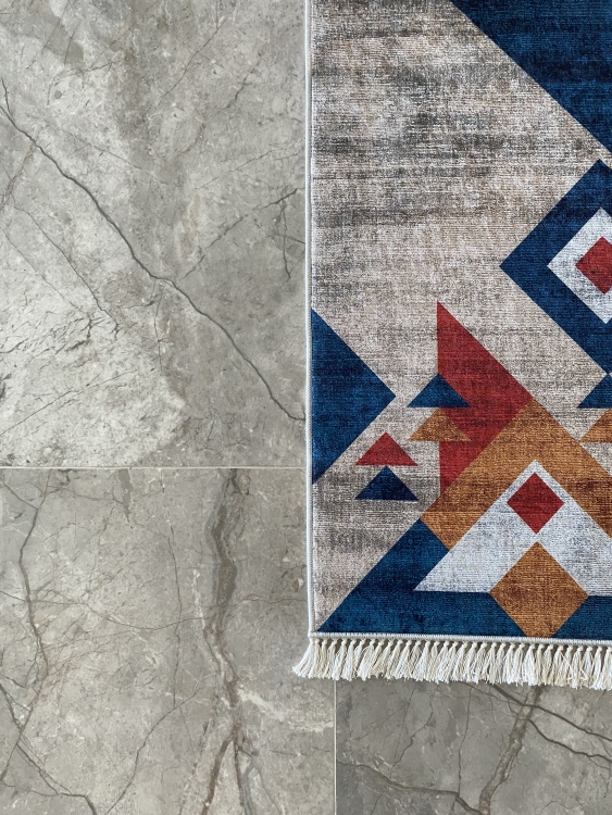 Printed velvet rug