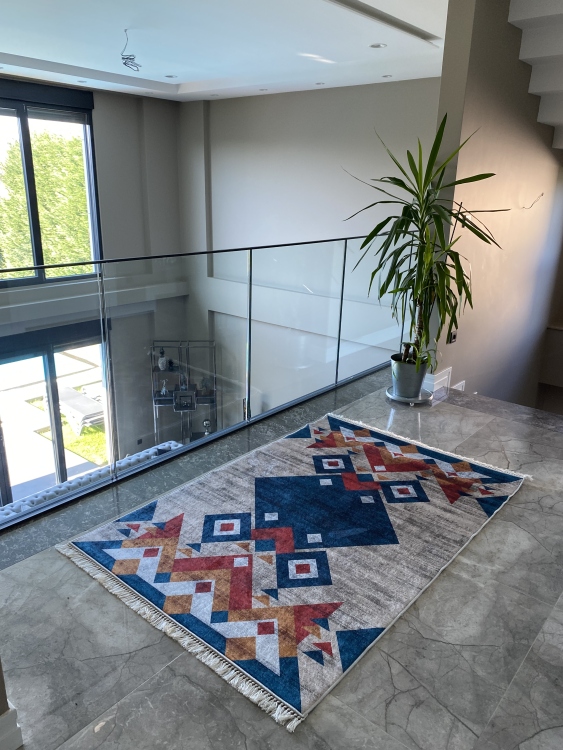 Printed velvet rug