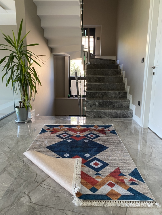 Printed velvet rug