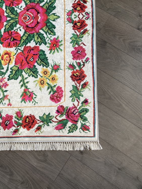 Printed velvet rug