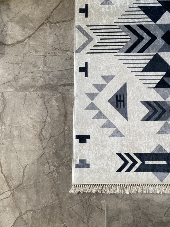 Printed velvet rug