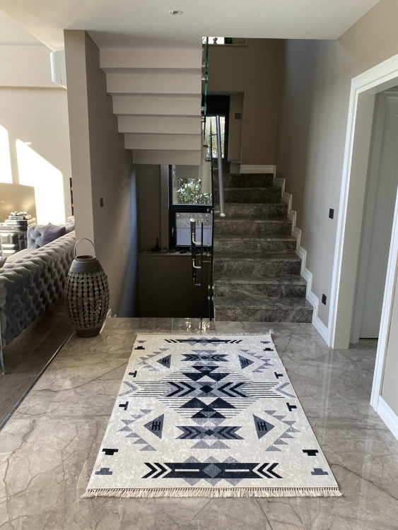 Printed velvet rug