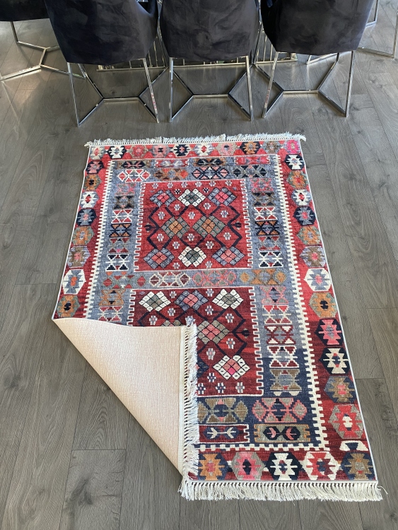 Printed velvet rug