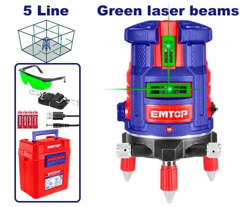 جهاز ليزر اخضر 30 متر 4 خط   1 خط افقي و 4 خطوط عامودي ESLE53003
