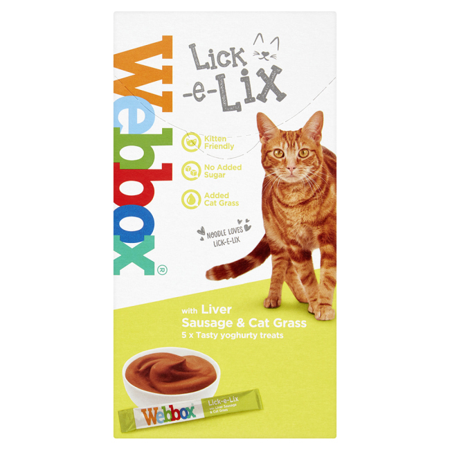 Webbox Lick-e-lix with liver sausage and cat crass
