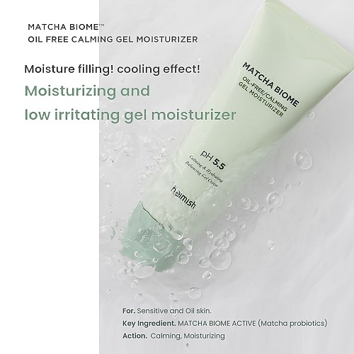 Heimish - matcha  𝐁𝐢𝐨𝐦𝐞 𝐎𝐢𝐥-𝐅𝐫𝐞𝐞 𝐂𝐚𝐥𝐦𝐢𝐧𝐠 𝐆𝐞𝐥 𝐌𝐨𝐢𝐬𝐭𝐮𝐫𝐢𝐳𝐞𝐫 كريم جل مرطب بالماتشا خالي من الزيوت