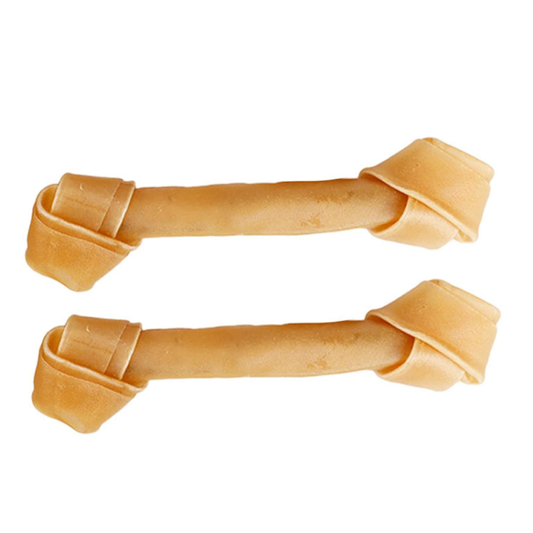 عظم مضغ طبيعي من جلد البقر للكلاب – لعبة متينة مع نكهة لحم